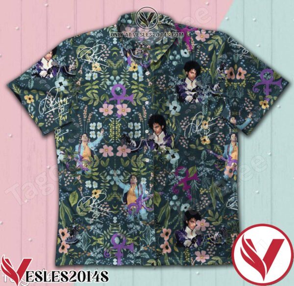 Prince Signatures Full Of Flowers Hawaiian Shirt, Unique Gifts For Friends - Vesles2014S 1