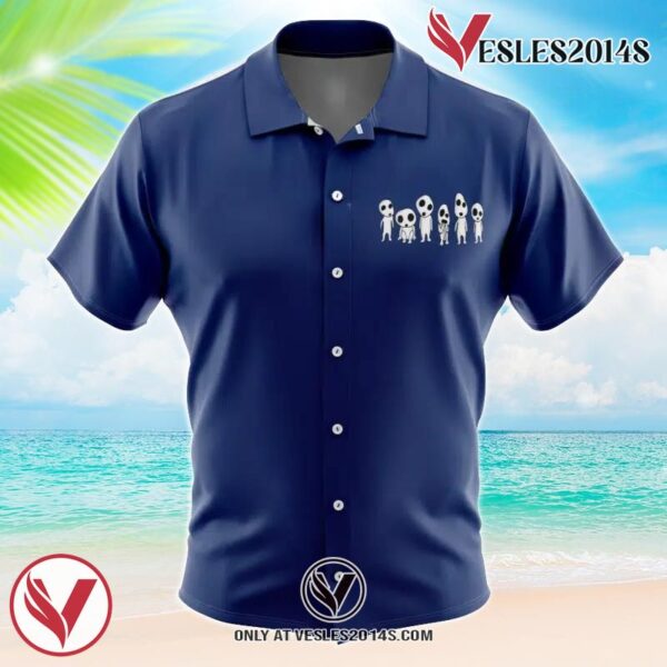 Princess Mononoke Studio Ghibli Hawaiian Button Up Shirt, Perfect Gifts For Anime Lovers - Vesles2014S 1