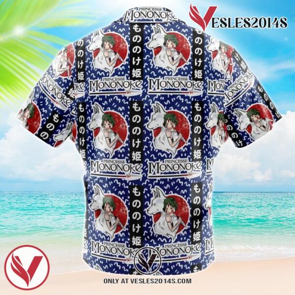 Princess Mononoke Studio Ghibli Hawaiian Button Up Shirt, Perfect Gifts For Anime Lovers - Vesles2014S X04 1