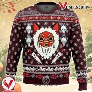 Princess Mononoke Ugly Christmas Sweater, Unique Christmas Gift For Fans - Vesles2014S