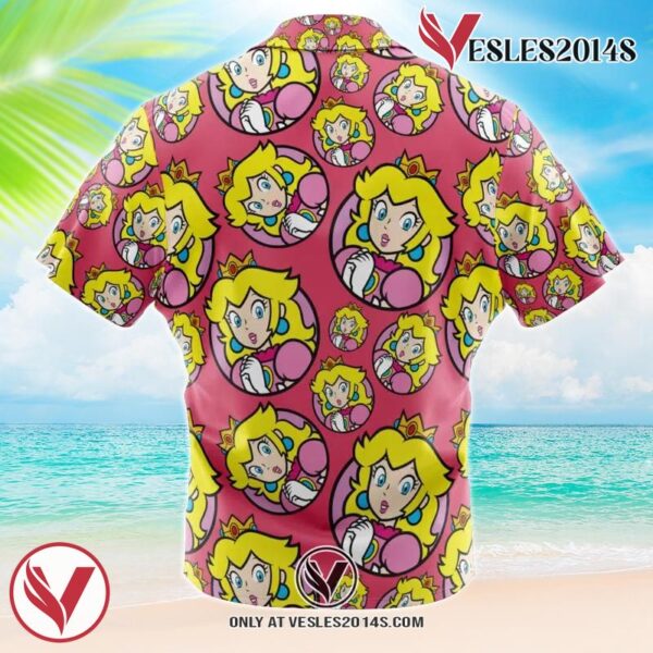 Princess Peach Mario Bros Hawaiian Button Up Shirt, Perfect Gifts For Anime Lovers - Vesles2014S 2