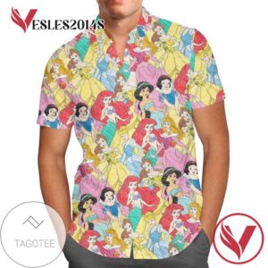 Princess Sketches Disney For men And Women Graphic Print Short Sleeve Hawaiian Casual Shirt Vesles2014S 1