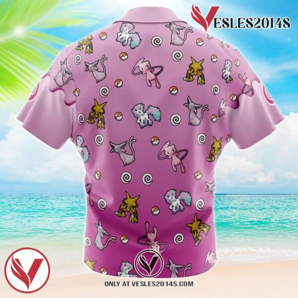 Psychic Type Pattern Pokemon Hawaiian Button Up Shirt, Perfect Gifts For Anime Lovers - Vesles2014S 1