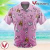 Psychic Type Pattern Pokemon Hawaiian Button Up Shirt, Perfect Gifts For Anime Lovers - Vesles2014S