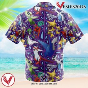 Psychic Type Pokemon Pokemon Hawaiian Button Up Shirt, Perfect Gifts For Anime Lovers - Vesles2014S 1