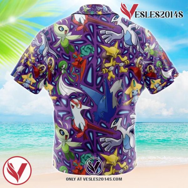 Psychic Type Pokemon Pokemon Hawaiian Button Up Shirt, Perfect Gifts For Anime Lovers - Vesles2014S 1