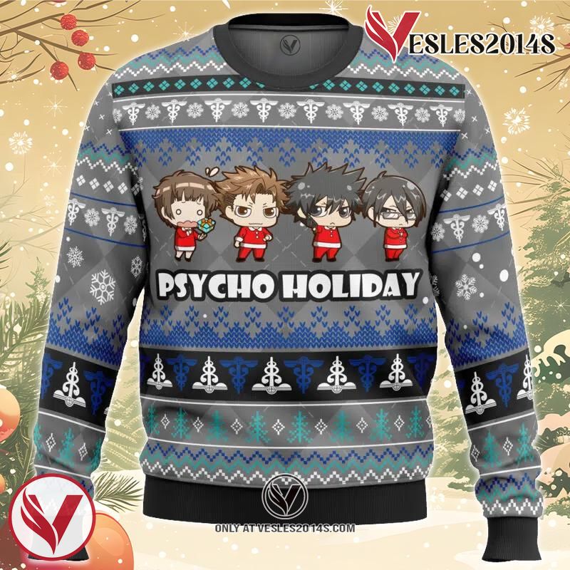 Psycho Holiday Psycho Pass Ugly Christmas Sweater, Unique Christmas Gift For Fans - Vesles2014S