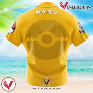 Psyduck Face Pokemon Button Up  Hawaiian Shirt 1