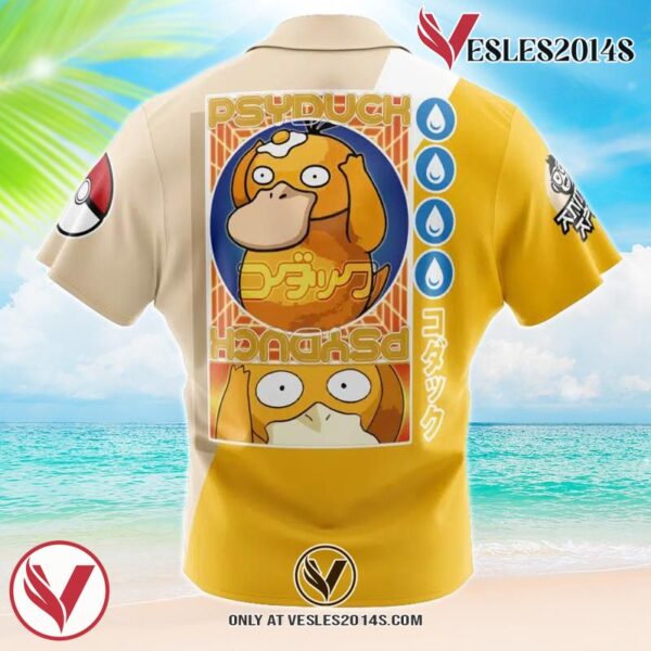 Psyduck Pokemon Hawaiian Button Up Shirt, Perfect Gifts For Anime Lovers - Vesles2014S 1