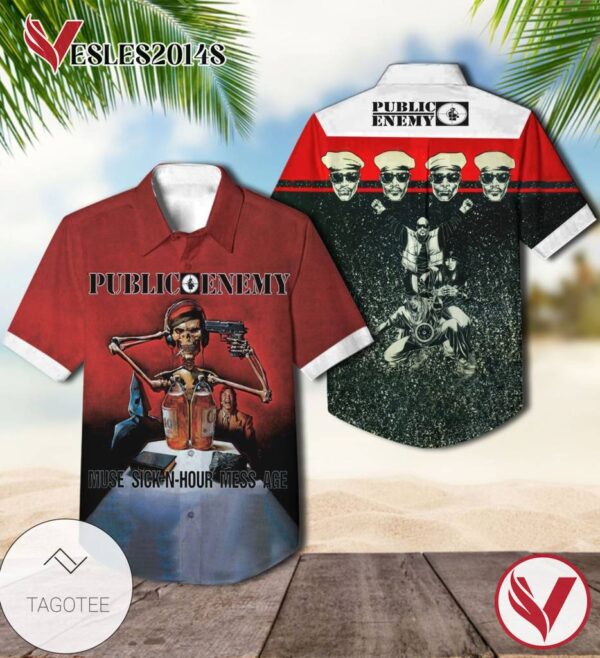 Public Enemy Muse Sick n hour Mess Age Album Cover Hawaiian Shirt, Best Gift For Music Lovers Vesles2014S