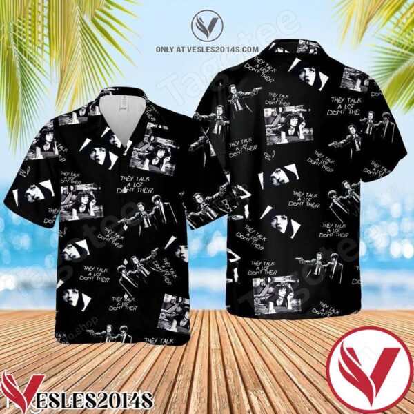 Pulp Fiction Mia Wallace Black Hawaiian Shirt And Short, Unique Gifts For Friends - Vesles2014S 1