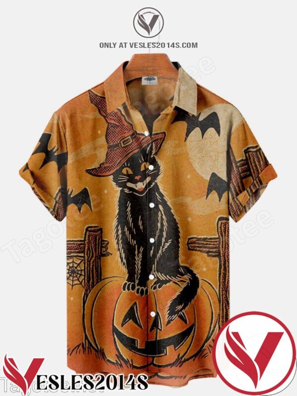 Pumpkin Cat Halloween Halloween Hawaiian Shirt, Unique Gifts For Friends - Vesles2014S 1