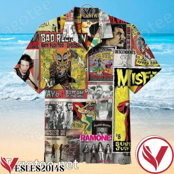 Punk Rock Collage Collage Hawaiian Shirt, Unique Gifts For Friends - Vesles2014S 1