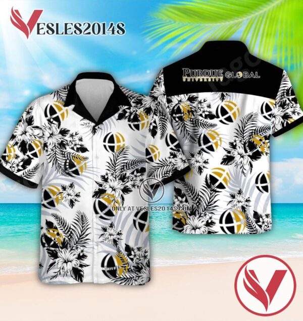 Purdue University Global Logo Hawaiian Suit, Perfect Gifts Idea In Holiday - Vesles2014S