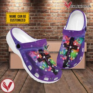 Purple Butterfly Faith Jesus Customized Crocs Crocband Clogs Shoes Comfortable For Men Women and Kids Gift For Jesus Lovers, Unique Gift From  Vesles2014S 2