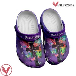 Purple Butterfly Faith Jesus Customized Crocs Crocband Clogs Shoes Comfortable For Men Women and Kids Gift For Jesus Lovers, Unique Gift From  Vesles2014S 4