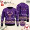 Purple Crown Royal Reindeer Snowy Christmas Sweater, Unique Winter Outfits For Fans - Vesles2014S  1
