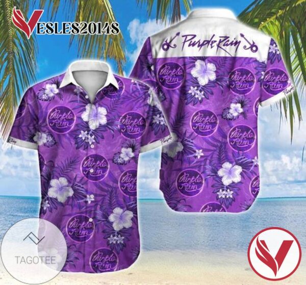 Purple Rain II Hawaiian Graphic Print Short Sleeve Hawaiian Casual Shirt Vesles2014S 1