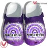 Purple Up For Military Kids Shoes For Son Daughter – Purple Rainbow Military Kid Shoes Croc Clogs, Unique Gift From  Vesles2014S