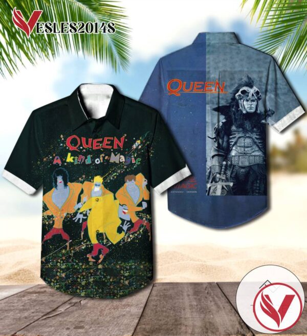 Queen A Kind Of Magic Album Cover Hawaiian Shirt, Best Gift For Music Lovers Vesles2014S