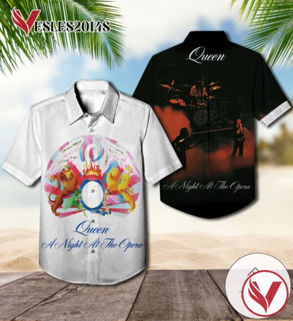 Queen A Night At The Opera Album Cover Hawaiian Shirt, Best Gift For Music Lovers Vesles2014S