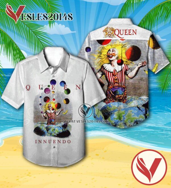 Queen Innuendo Album Cover Hawaiian Shirt, Unique Gifts For Music Lovers - Vesles2014S