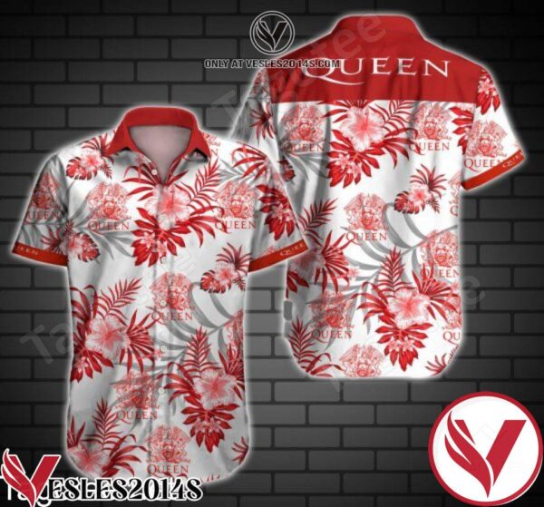 Queen Red Tropical Floral White Hawaiian Shirt, Unique Gifts For Friends - Vesles2014S 1