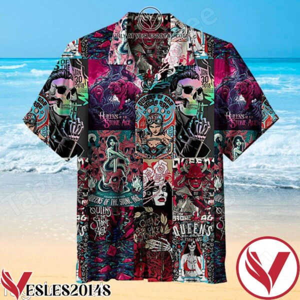 Queens Of The Stone Age Rock Band Hawaiian Shirt, Unique Gifts For Friends - Vesles2014S 1