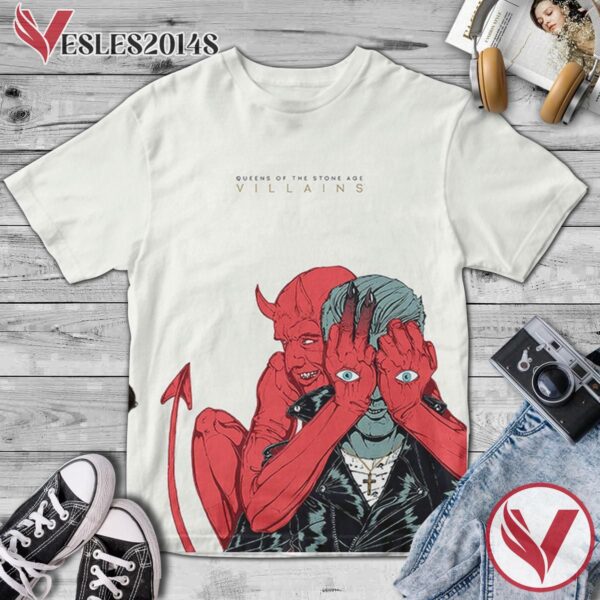 Queens Of The Stone Age Villains Album Cover Shirt, Perfect Gifts For Music Lovers - Vesles2014S