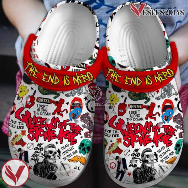 Queens of the Stone Age Music Crocs Crocband Clogs Shoes, Unique Gifts For Fans Style 1 - Vesles2014S