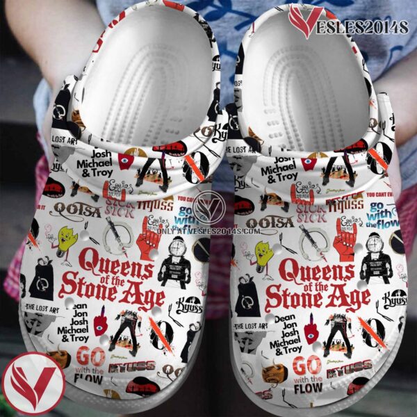 Queens of the Stone Age Music Crocs Crocband Clogs Shoes, Unique Gifts For Fans Style 3 - Vesles2014S