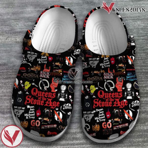 Queens of the Stone Age Music Crocs Crocband Clogs Shoes, Unique Gifts For Fans - Vesles2014S