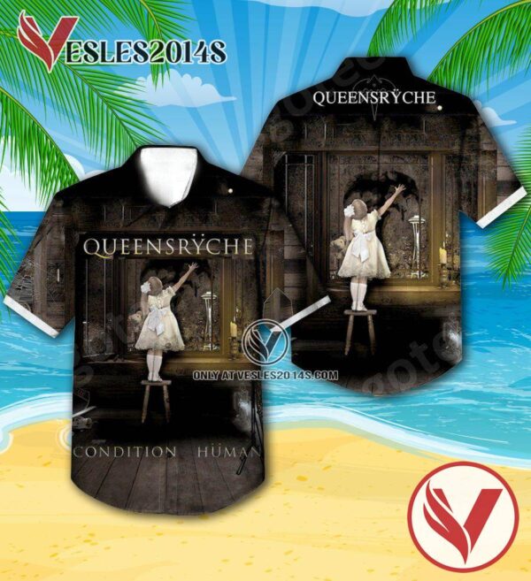 Queensryche Condition Human Album Cover Hawaiian Shirt, Unique Gifts For Music Lovers - Vesles2014S