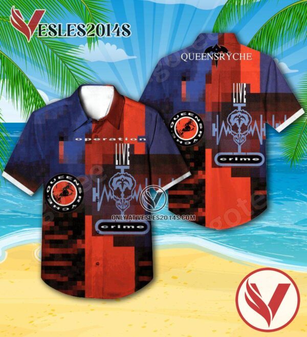 Queensryche Operation Livecrime Album Cover Hawaiian Shirt, Unique Gifts For Music Lovers - Vesles2014S