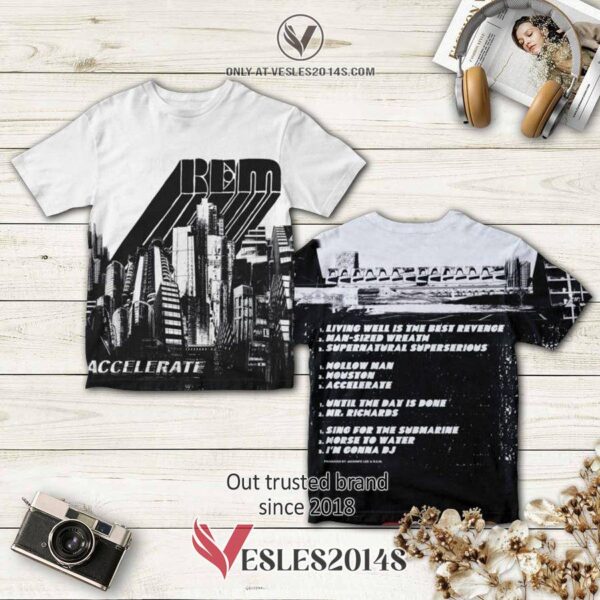 REM Band Accelerate Album 3D T-Shirt, Perfect Gifts For Music Lovers - Vesles2014S