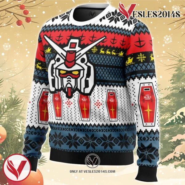 RX 78 Gundam Ugly Christmas Sweater, Unique Christmas Gift For Fans - Vesles2014S 1