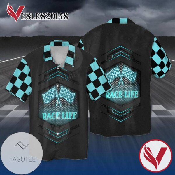 Racing Life For Men And Women Graphic Print Short Sleeve Hawaiian Casual Shirt Vesles2014S