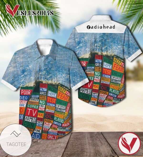 Radiohead Hail To The Thief Album Cover Hawaiian Shirt, Best Gift For Music Lovers Vesles2014S