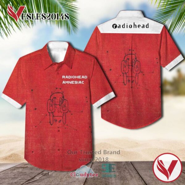 Radiohead band Amnesiac Album Hawaiian Shirt, Best Gift For Music Lovers Vesles2014S