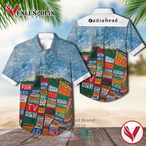 Radiohead band Hail To The Thief Album Hawaiian Shirt, Best Gift For Music Lovers Vesles2014S