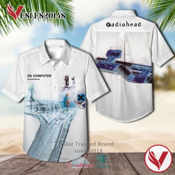 Radiohead band OK Computer Album Hawaiian Shirt, Best Gift For Music Lovers Vesles2014S