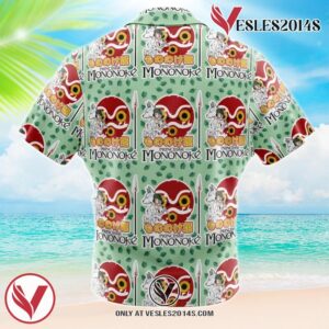 Raging Princess Mononoke Studio Ghibli Hawaiian Button Up Shirt, Perfect Gifts For Anime Lovers - Vesles2014S 1