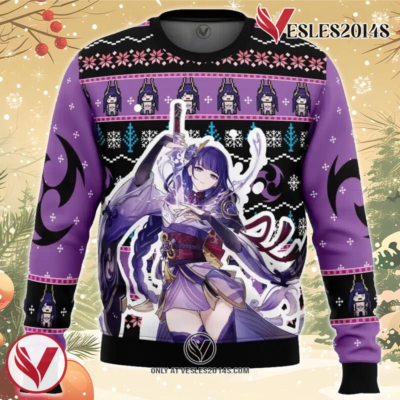 Raiden Genshin Impact Ugly Christmas Sweater, Unique Christmas Gift For Fans - Vesles2014S