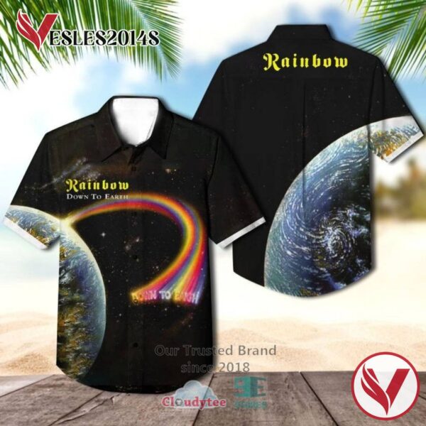 Rainbow Band Down To Earth Album Hawaiian Shirt, Best Gift For Music Lovers Vesles2014S