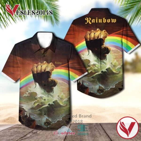 Rainbow Band Rising Album Hawaiian Shirt, Best Gift For Music Lovers Vesles2014S