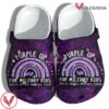 Rainbow Purple Up For Military Kids Shoes For Son Daughter – Purple Rainbow Military Kid Shoes Croc Clogs, Unique Gift From  Vesles2014S