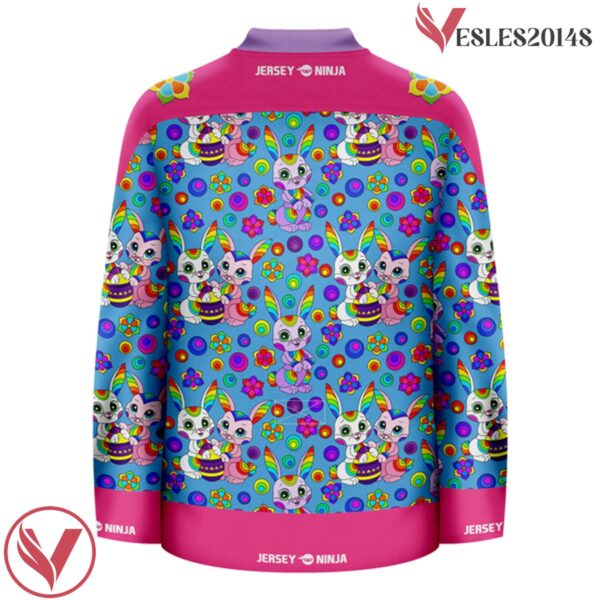 Rainbow Rabbits Easter Pattern Hockey Jersey - Vesles2014S 3