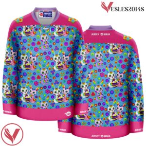 Rainbow Rabbits Easter Pattern Hockey Jersey - Vesles2014S