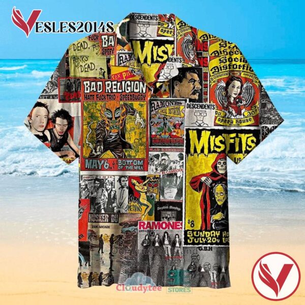 Ramones Albums cover Hawaiian Casual Shirt, Best Gift For Music Lovers Vesles2014S