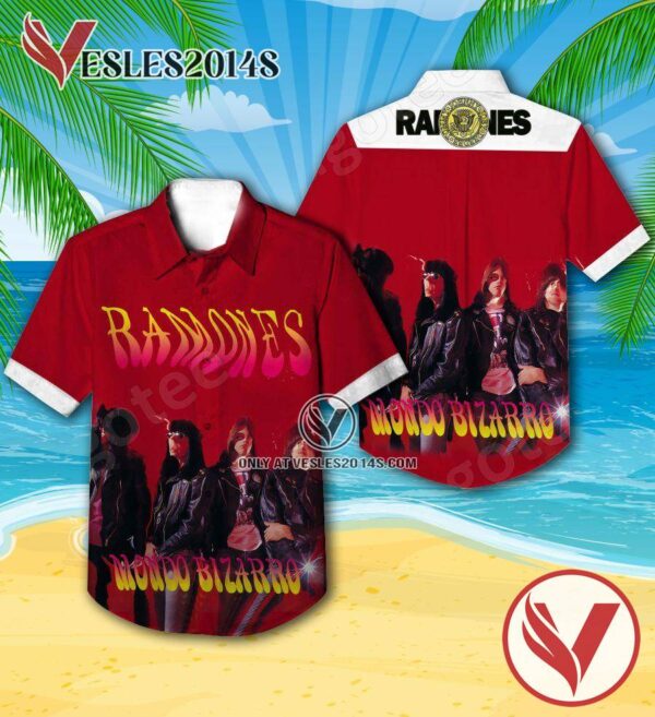 Ramones Mondo Bizarro Album Cover Hawaiian Shirt, Unique Gifts For Music Lovers - Vesles2014S